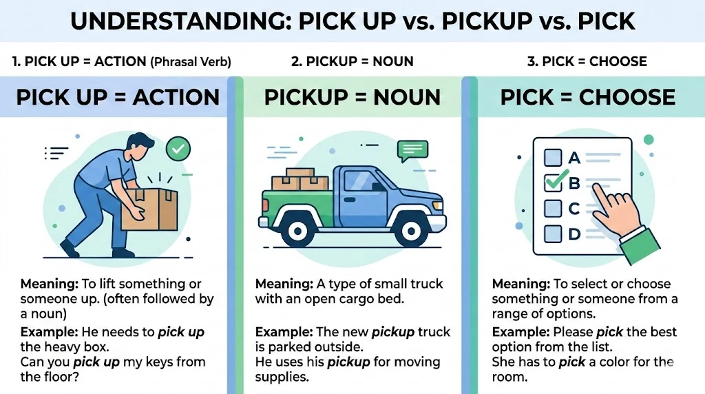 Pick Up vs Pickup vs Pick