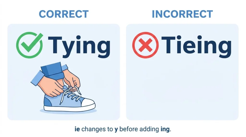 Tying vs tieing