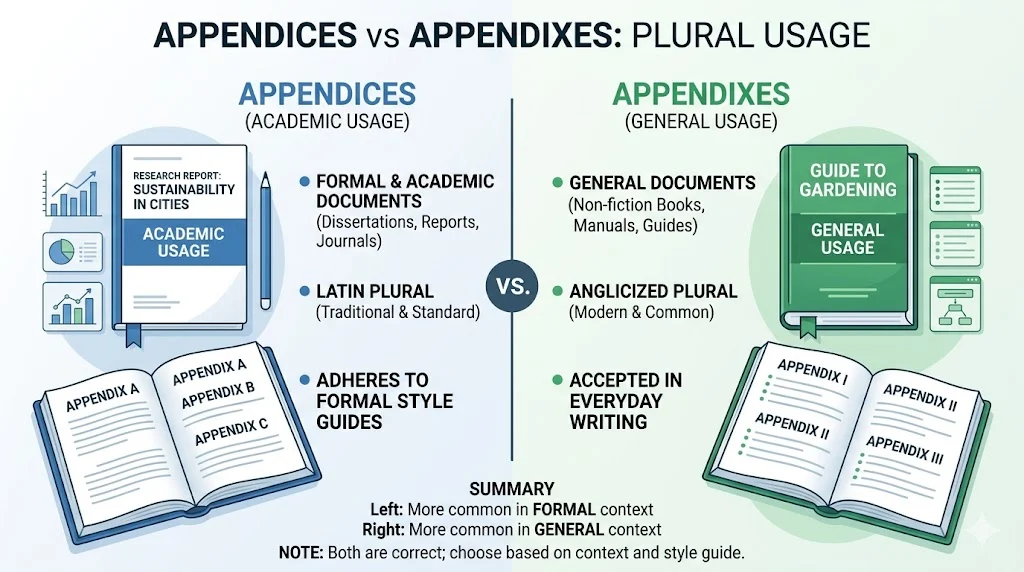 appendices vs appendixes