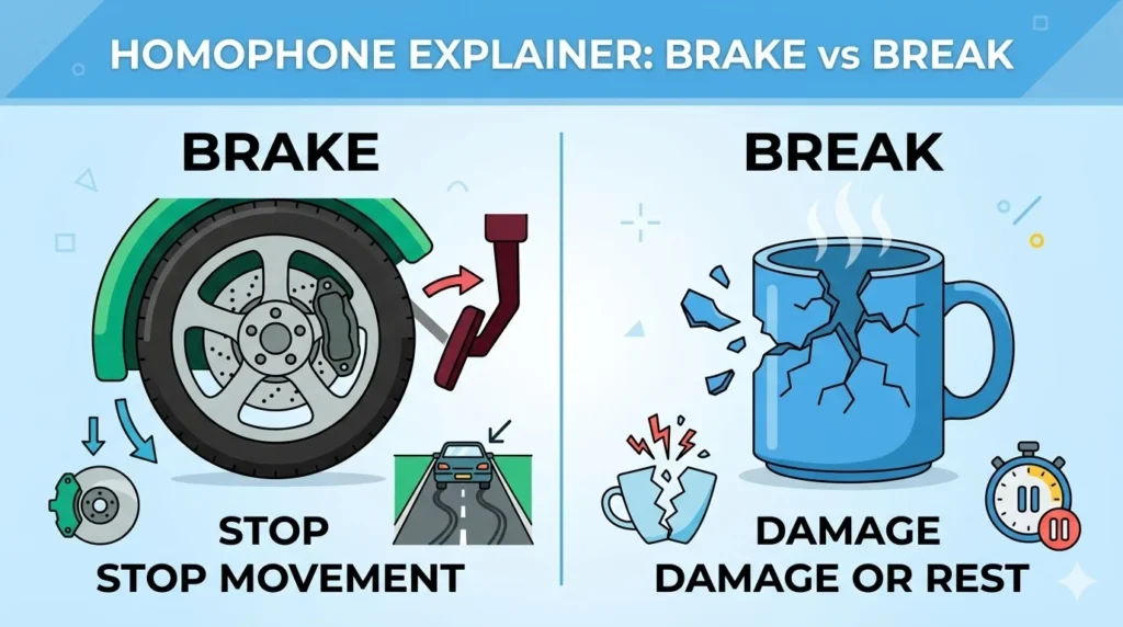 brake vs break