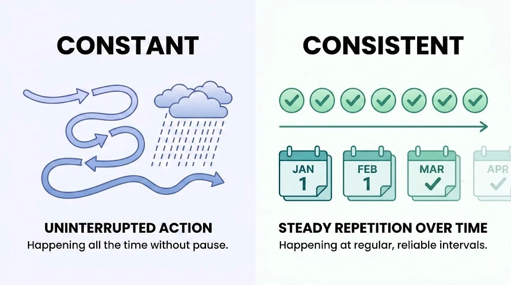 constant and consisten