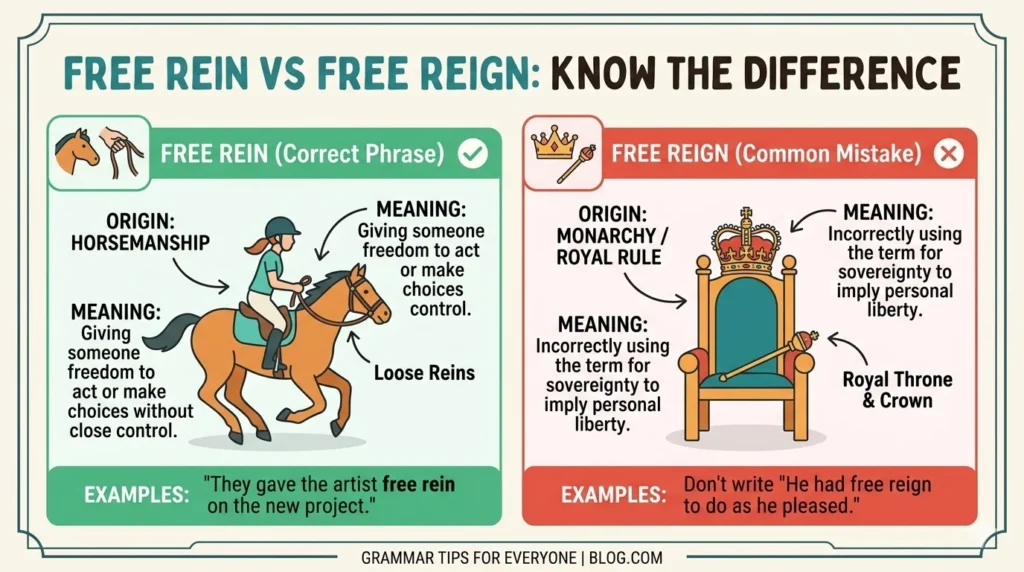 free rein vs free reign