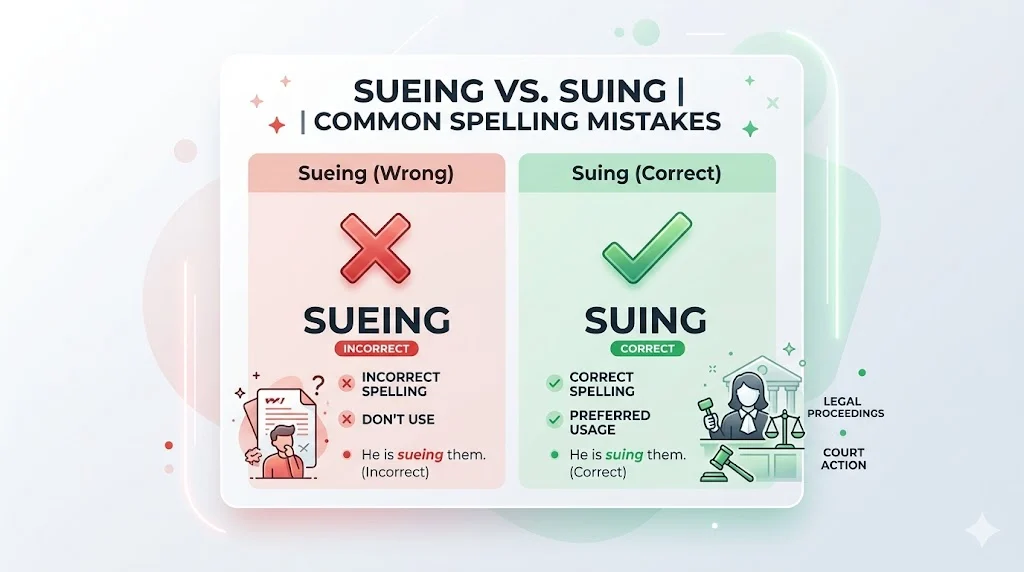 sueing vs suing