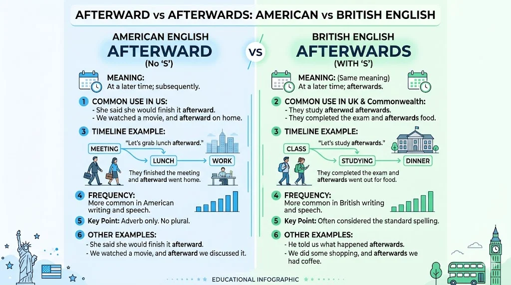 Afterward vs Afterwards