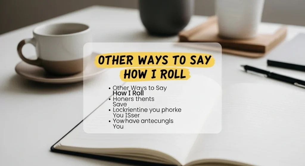 Other Ways to Say How I Roll