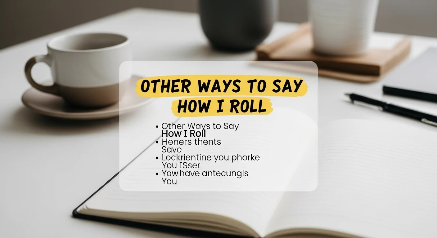 Other Ways to Say How I Roll