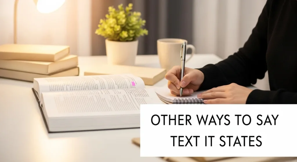 other ways to say text it states