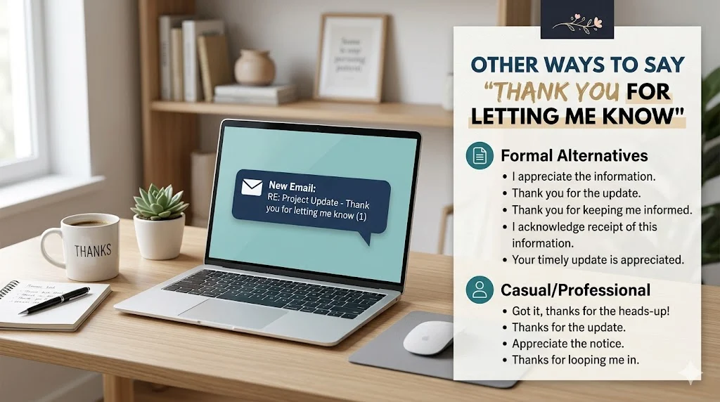 Other Ways to Say Thank You for Letting Me Know With Examples