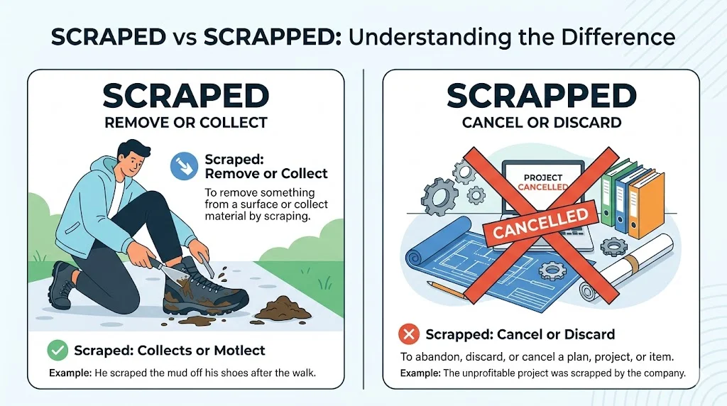 scraped vs scrapped