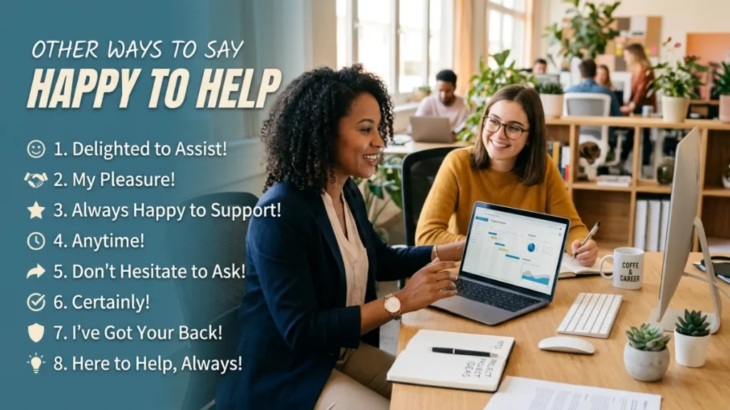 other ways to say happy to help