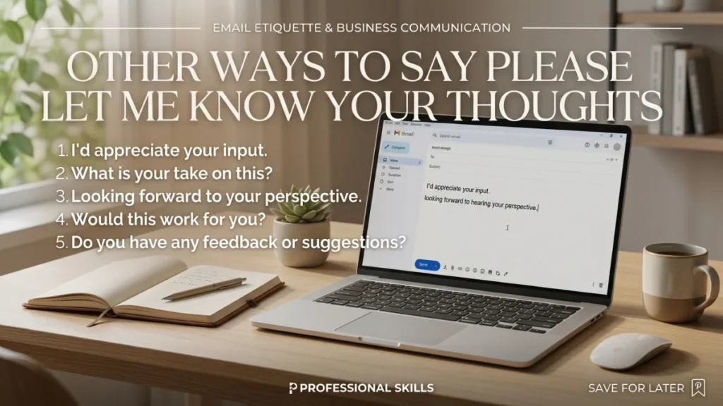 other ways to say please let me know your thoughts