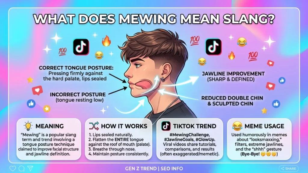 what does mewing mean slang