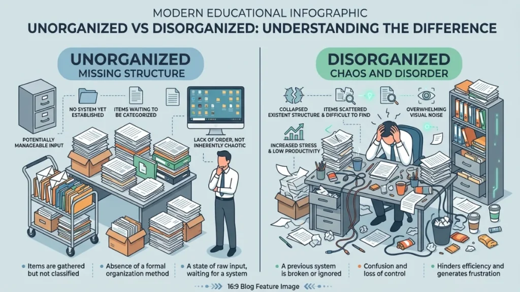 unorganized or disorganized